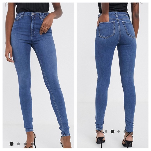 ASOS Denim - ASOS tall high waist skinny jeans with tab waist